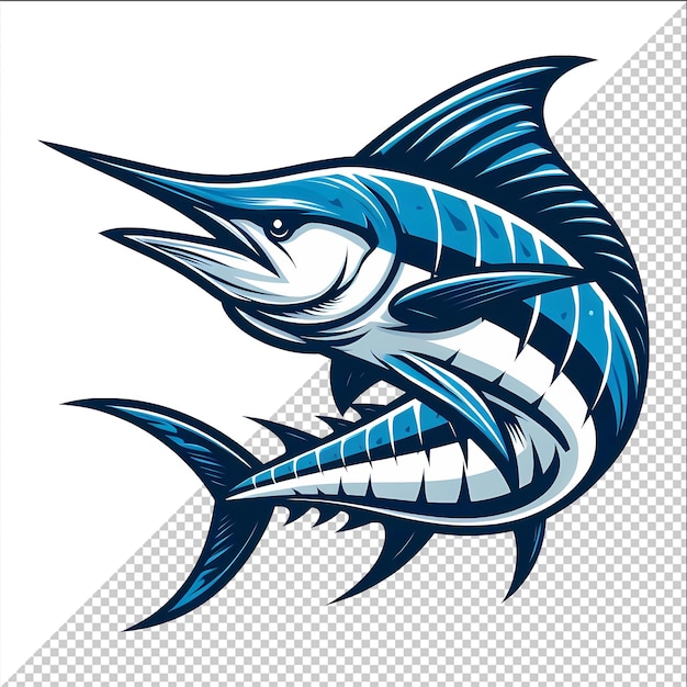 Uma ilustração do vetor do peixe marlin azul saltador