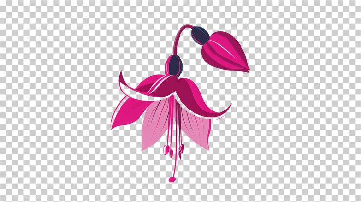 PSD uma ilustração vetorial de uma flor com uma flor rosa em um fundo transparente
