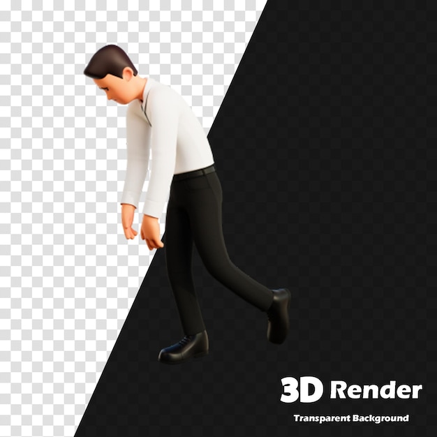 Uma imagem 3D de um homem de terno e as palavras 3D 3D