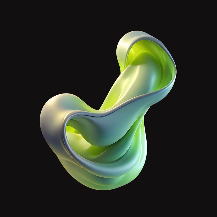 PSD uma imagem abstrata verde e amarela de uma espiral