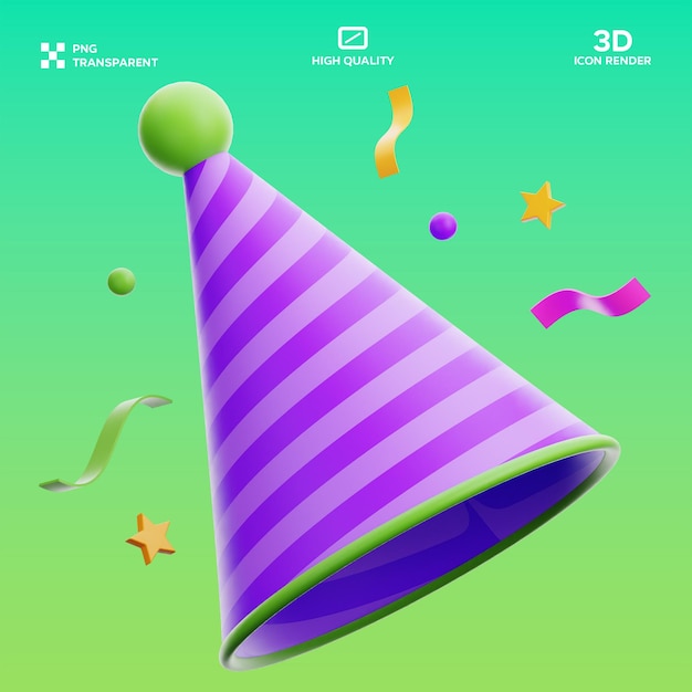 uma imagem colorida de um chapéu de festa com as palavras vídeo nele