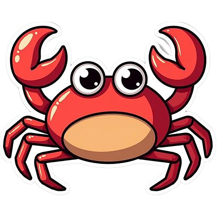 PSD uma imagem de desenho animado de um caranguejo com um fundo branco