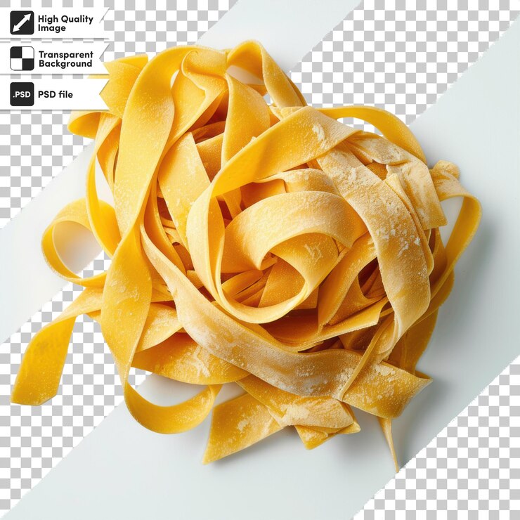 PSD uma imagem de espaguete e macarrão em um fundo xadrez