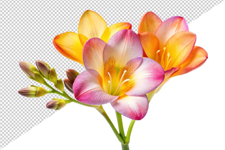 PSD uma imagem de flores com um fundo branco