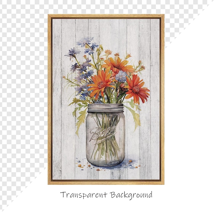 PSD uma imagem de flores em um vaso com uma foto de flores