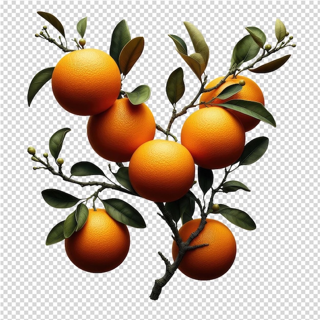 PSD uma imagem de laranjas em um fundo transparente
