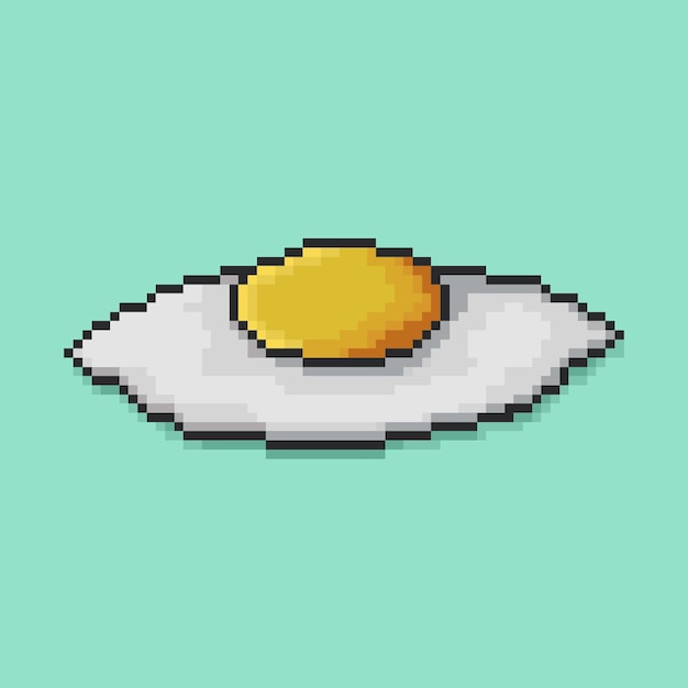 PSD uma imagem de pixel art de um ovo frito em um fundo verde.