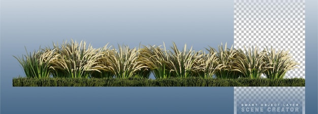 Uma imagem de renderização 3d de muita flor de grama no campo de grama verde