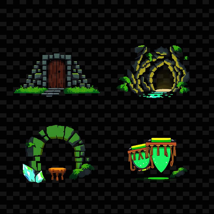 PSD uma imagem de tela de um castelo com um castelo e uma janela no fundo