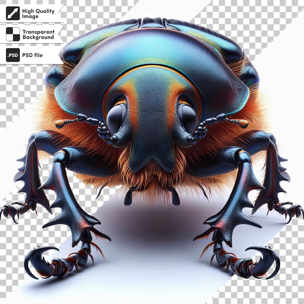 PSD uma imagem de um besouro com uma foto de um inseto nele