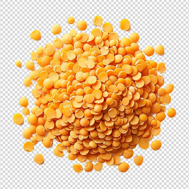 Uma imagem de um círculo de sementes de leguminosas amarelas