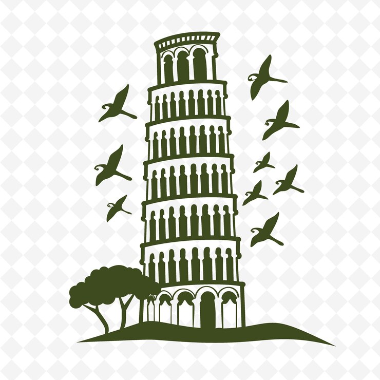 PSD uma imagem de um edifício com pássaros voando em torno dele