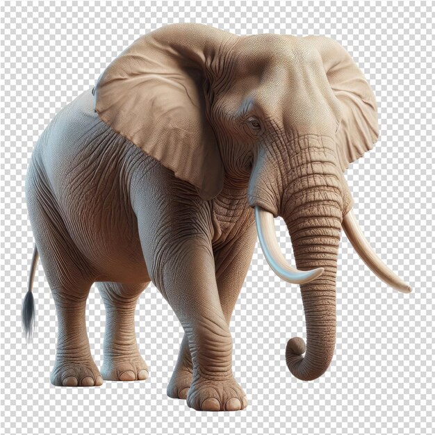 Uma imagem de um elefante com presas e presas