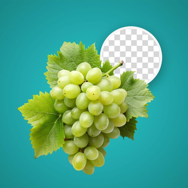 PSD uma imagem de um feixe de uvas com uma folha verde