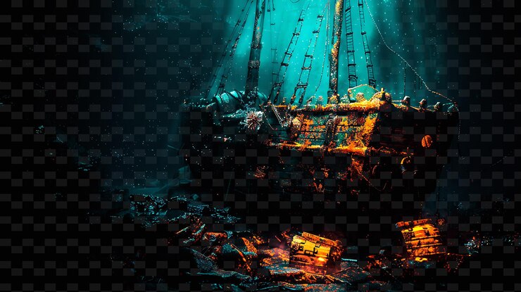 PSD uma imagem de um navio no escuro