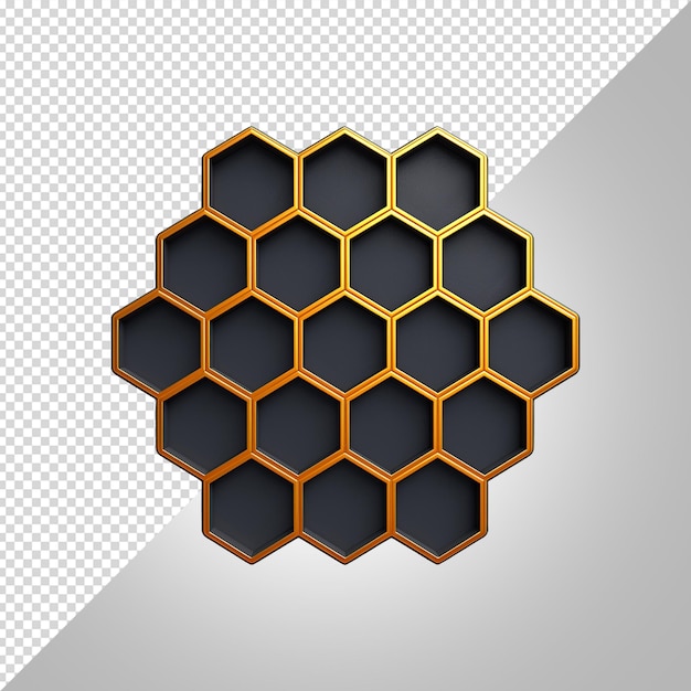 PSD uma imagem de um objeto de forma hexagonal com um fundo preto