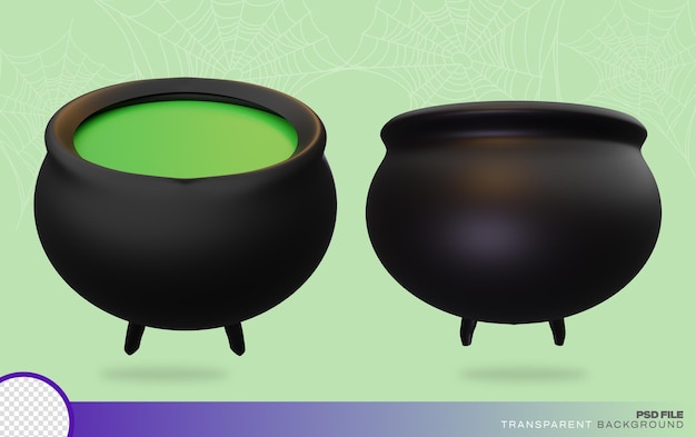 uma imagem de um pacote de halloween verde caldeira de bruxa arquivo PSD com fundo png