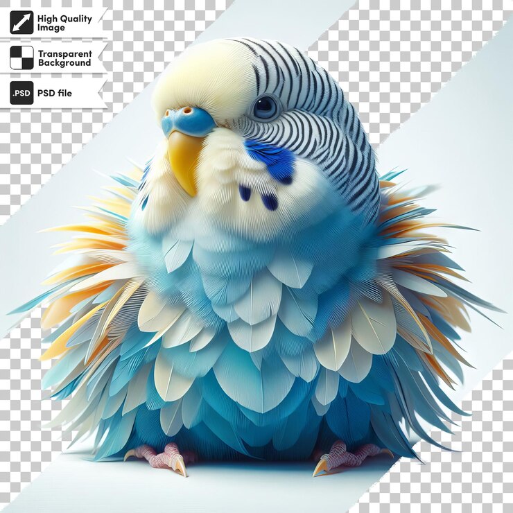 PSD uma imagem de um pássaro que tem penas azuis e brancas