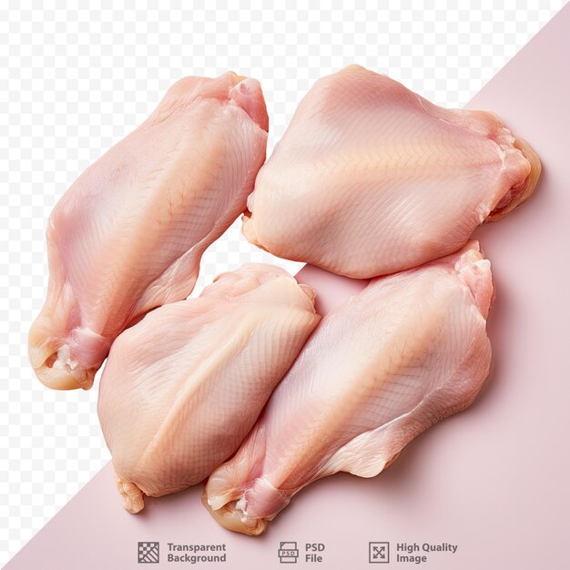 PSD uma imagem de um peito de frango com as palavras alimentos orgânicos.