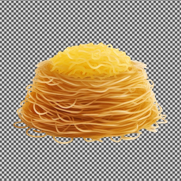 PSD uma imagem de um prato de espaguete com um pedaço de pasta nele