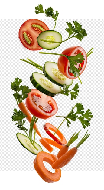 uma imagem de um tomate e um pepino em um fundo branco