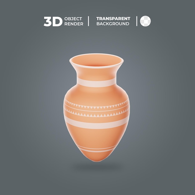 uma imagem de um vaso com as palavras 3d nele