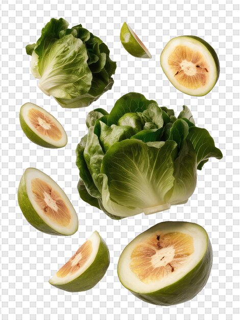 PSD uma imagem de um vegetal com a imagem de uma fruta e vegetal