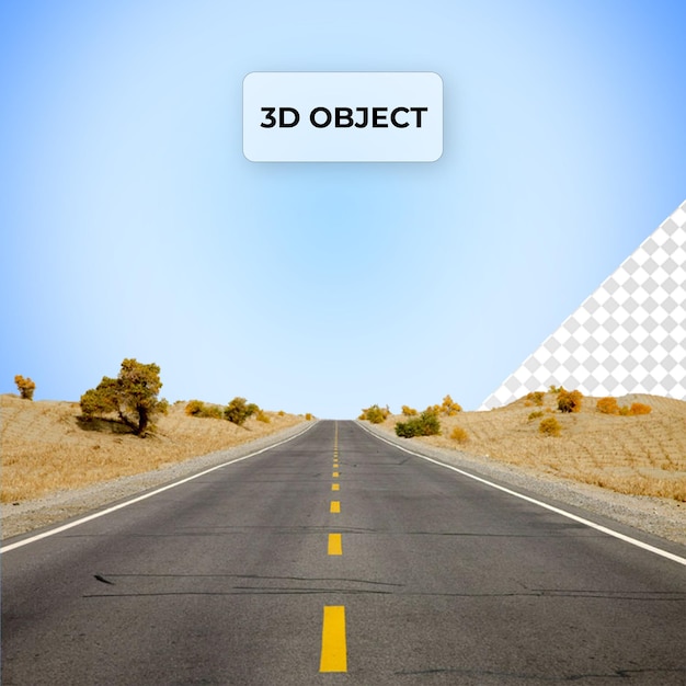 uma imagem de uma estrada preta com modelo 3D 3D