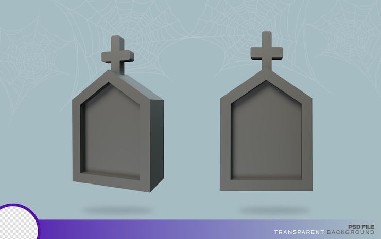 PSD uma imagem de uma lápide de halloween arquivo psd com fundo png