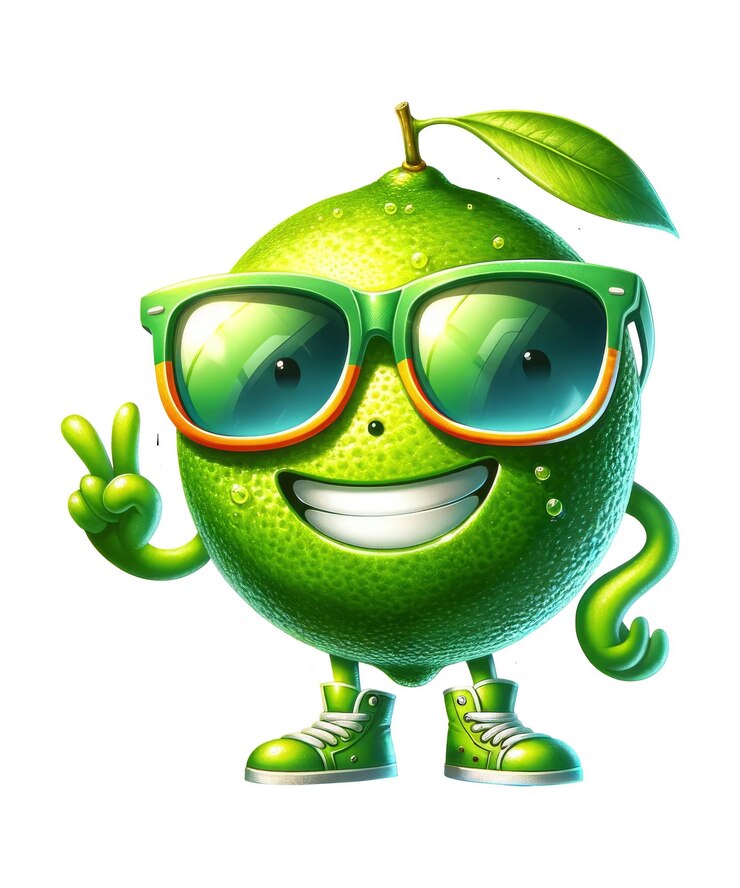 PSD uma imagem de uma maçã com óculos de sol e uma mação verde