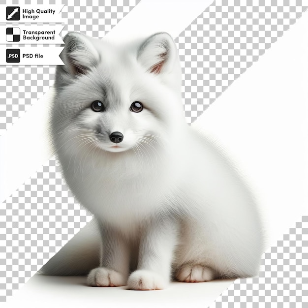 PSD uma imagem de uma raposa branca com um nariz preto e um nariz branco