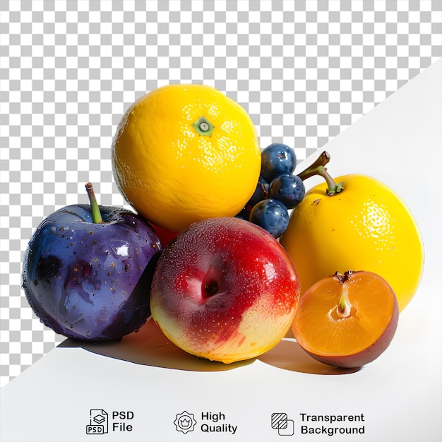 PSD uma imagem de uma variedade de frutas, incluindo um arquivo png