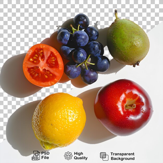 PSD uma imagem de uma variedade de frutas, incluindo um arquivo png