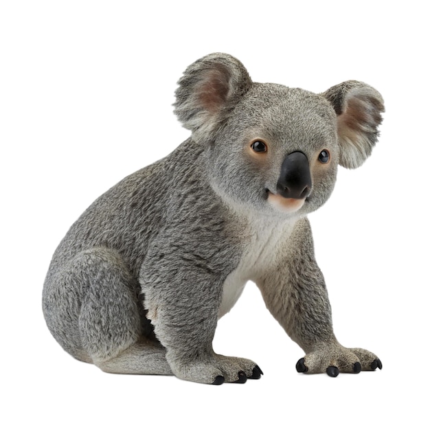 Uma imagem detalhada de um coala cinza em fundo transparente