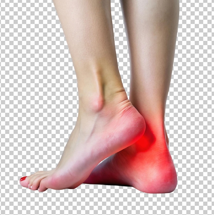 PSD uma imagem em close-up de uma mulher de 39 pés com um destaque vermelho em fundo transparente