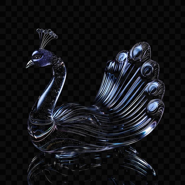 PSD uma imagem em preto e branco de um cisne com uma cabeça azul