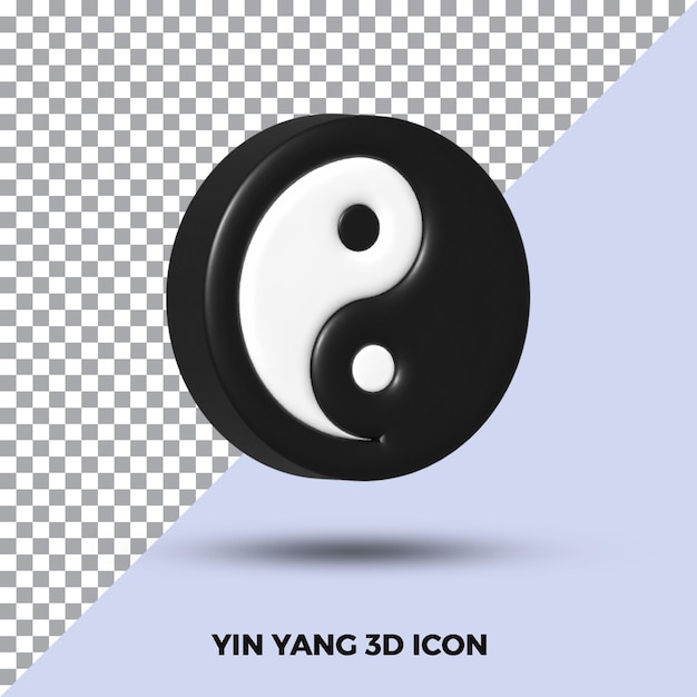 PSD uma imagem em preto e branco de um ícone 3d yin yang