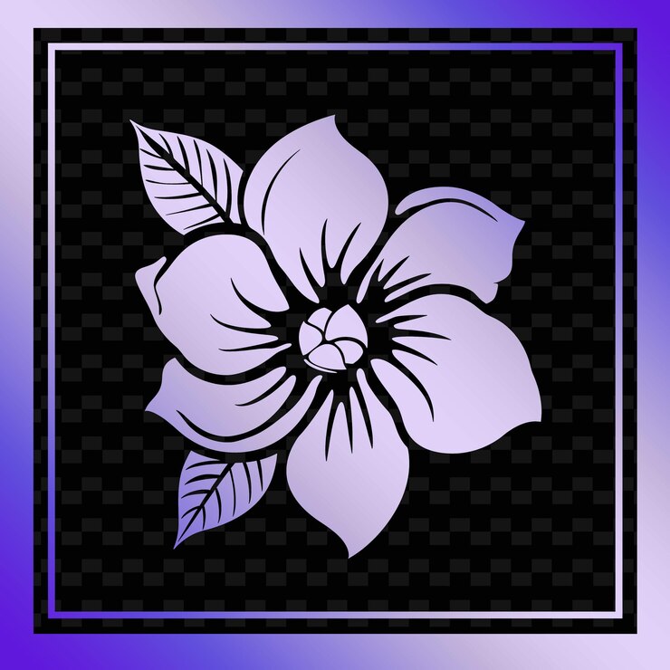 PSD uma imagem em preto e branco de uma flor com uma flor branca nela