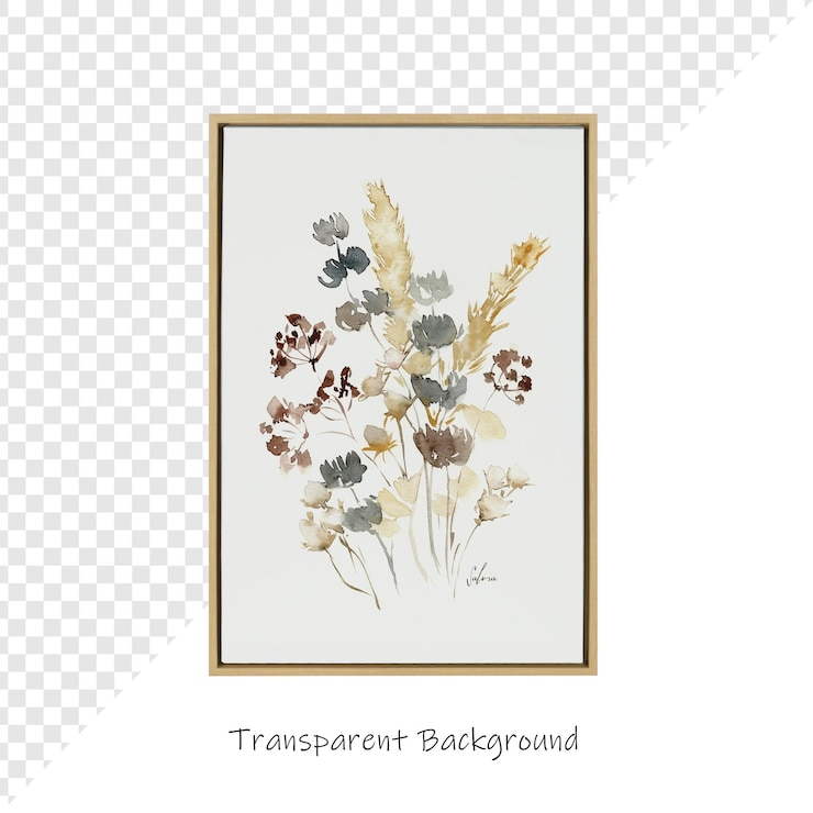 PSD uma imagem emoldurada de flores e grama