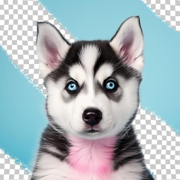 PSD uma imagem encantadora de um cachorrinho husky com fundo transparente