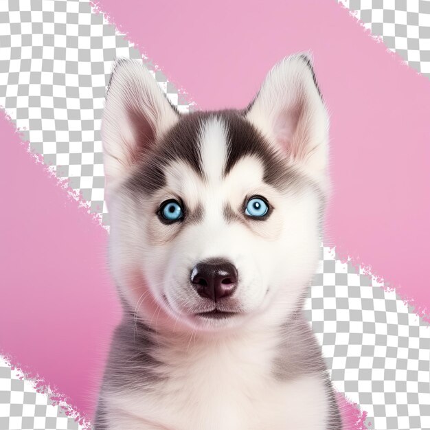 Uma imagem encantadora de um cachorrinho husky com fundo transparente