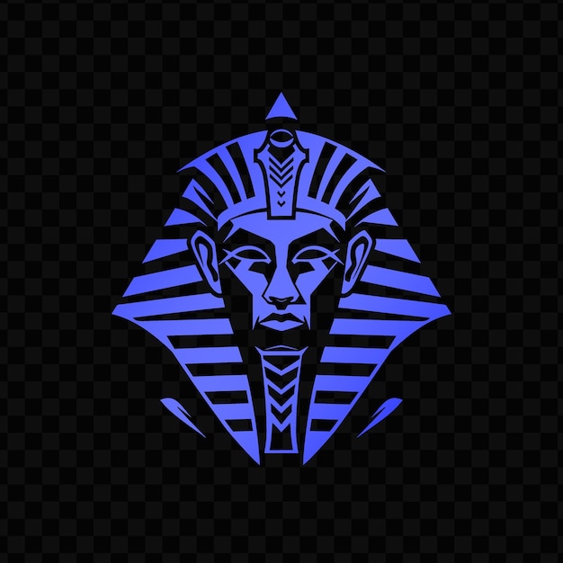 PSD uma imagem geométrica azul e preta de uma cabeça de leão com um fundo azul