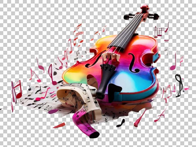 PSD uma imagem impressionante de um instrumento de música de violino com fundo branco