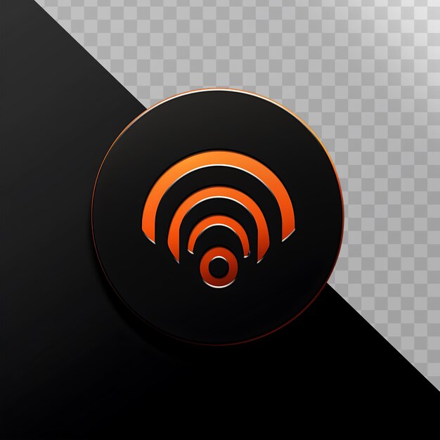 uma imagem preta e laranja de um círculo com uma espiral nele