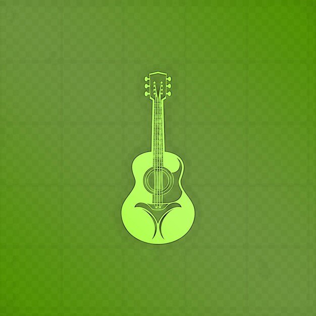 PSD uma imagem verde e amarela de uma guitarra em um fundo verde