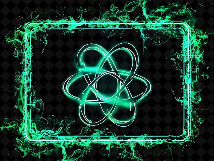 PSD uma imagem verde e preta de um símbolo com um fundo verde