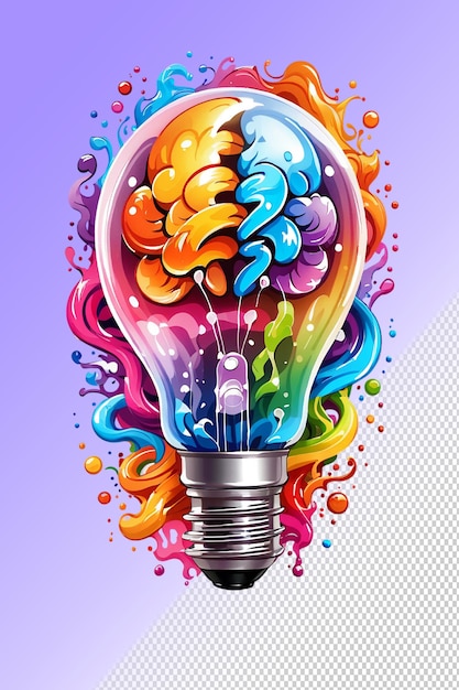 Uma lâmpada colorida com cores coloridas e um fundo colorido