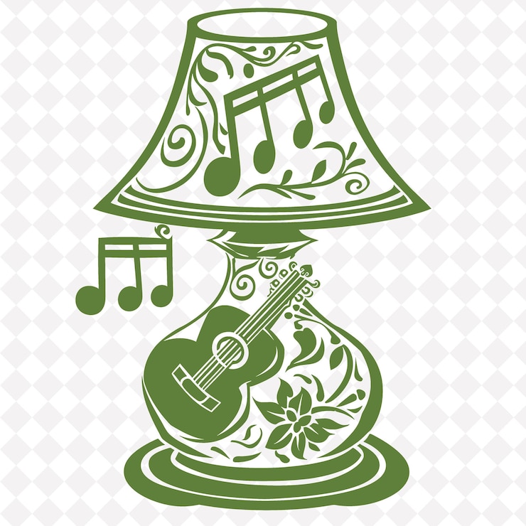 PSD uma lâmpada e uma lâmpada com um instrumento musical nela