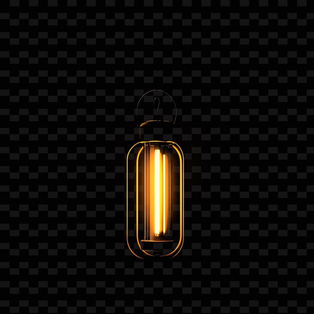 PSD uma lanterna brilhante com uma alça de ouro em um fundo preto