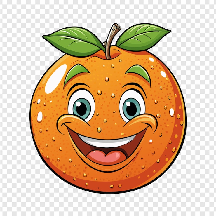 PSD uma laranja sorridente com um sorriso no rosto